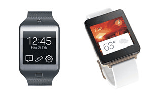 '기어2'(왼쪽)와 'G워치'
