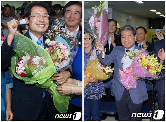 좌측부터 조희연 서울시 교육감 당선인 이재정 경기도 교육감 당선인 /사진=뉴스1 제공