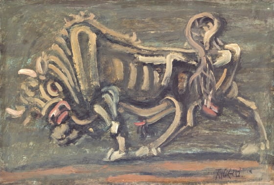 이중섭 '황소' 1953, 종이에 유채, 35.5x52cm /사진제공=서울미술관