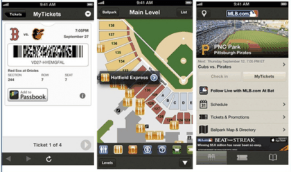 미국 메이저리그(MLB)는 2014년 시즌부터 애플의 '아이비콘'을 도입해 야구장을 찾은 팬들에게 각종 정보 및 팬 서비스를 스마트폰을 통해 제공한다.