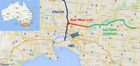 호주 멜버른 이스트 웨스트 링크(East West Link) 도로 프로젝트 위치도/자료제공=삼성물산