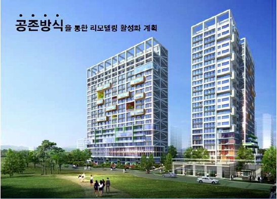 '제2회 주택설계·기술 경진대회'에서 최우수상에 선정된 토문엔지니어링·그룹신도시 건축사사무소가 공동응모한 '공존방식' 리모델링 설계 조감도. / 자료제공=한국토지주택공사(LH)