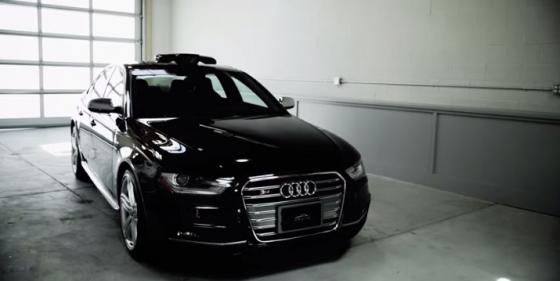 자율주행 기술 'RP-1' 장비가 탑재된 아우디 차량/사진=유튜브 영상 캡쳐