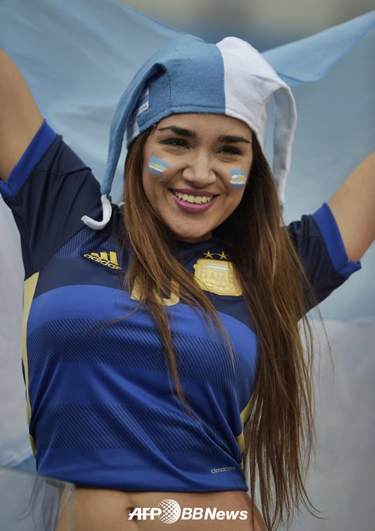 아르헨티나 여성팬. /AFPBBNews=뉴스1