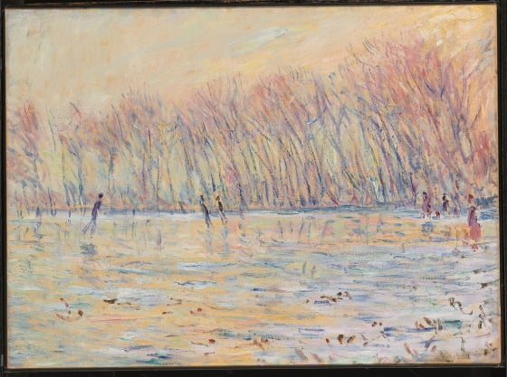 클로드 모네, 지베르니에서 스케이트를 타는 사람들, 1899, 캔버스에 유채, 59.7 x 81.3 cm