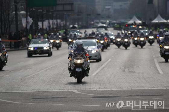 싸이카를 타고 기동경호 중인 서울지방경찰청 교통순찰대의 모습. /사진=서울지방경찰청 교통순찰대 제공