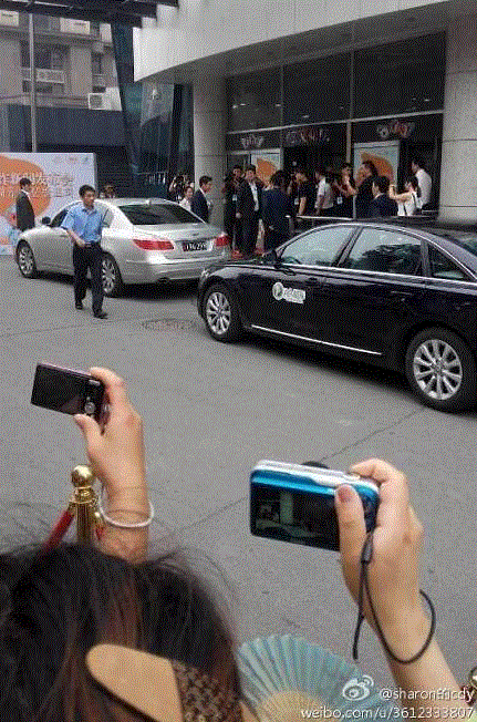 현대차 '제네시스'에서 내리는 현빈/사진=중국 웨이보