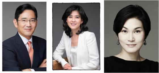 이재용 삼성전자 부회장(왼쪽부터)과 이부진 호텔신라 사장, 이서현 제일기획 사장./사진제공=각사