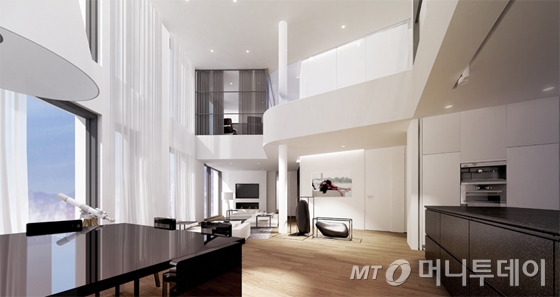 서울 강남구 봉은사로(삼성동) 인근에 위치한 '라테라스' 복층형 내부 인테리어 모습. / 자료제공 = 분양업체