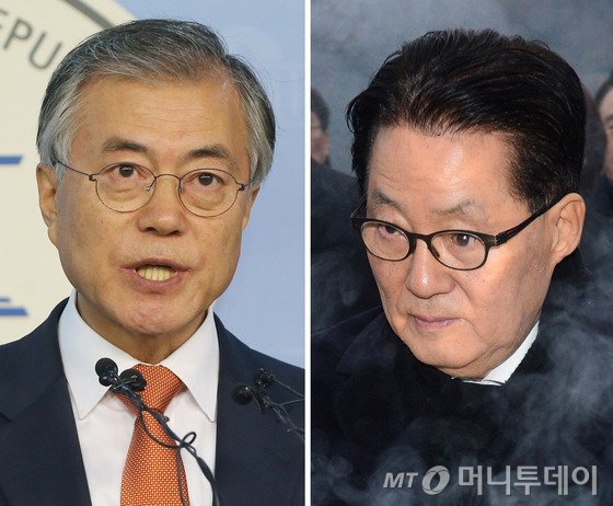 문재인 새정치민주연합 의원(좌)과 박지원 의원./사진=뉴스1
