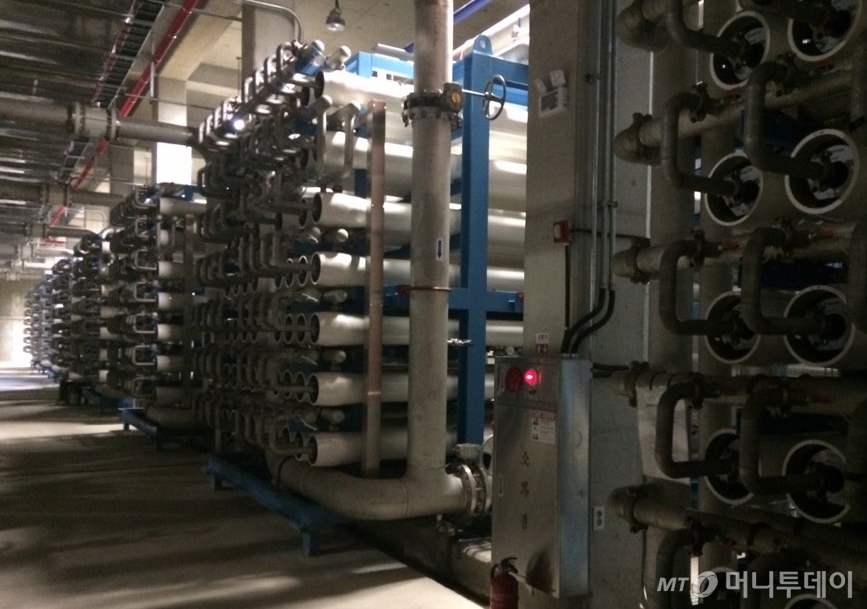 포항시 하수처리수 재이용시설 역삼투설비 모습. / 사진=이동우 기자