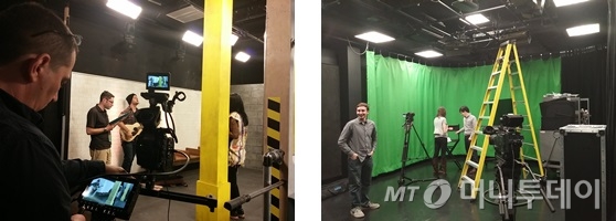 유튜브 스페이스 뉴욕에서 제작자들이 콘텐츠를 제작하고 있다./사진=서명훈 뉴욕특파원