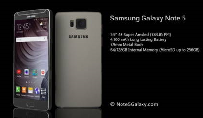 해외 IT매체 Note5Galaxy.com이 공개한 '갤럭시노트5'의 예상 이미지/출처=Note5Galaxy.com
