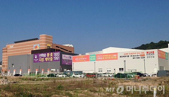 경기 의정부 민락2지구에 위치한 '반도유보라아이비파크·호반베르디움' 모델하우스. 선착순 동호수 지정 계약이 진행 중이다./사진=신현우 기자