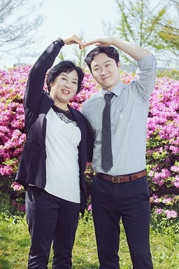 삼성화재 모자 설계사인 송경순 RC(리스크컨설턴트)와 남덕현 RC/사진제공=삼성화재