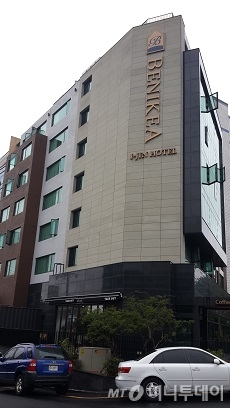 베니키아 아이진호텔. 중국인 관광객이 거의 없고 내국인 만족도가 높아 메르스 사태로 인한 피해가 거의 없는 호텔이다. /사진=김유경 기자