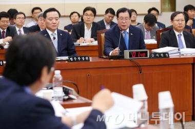 황찬현 감사원장이 15일 서울 여의도 국회에서 열린 법제사법위원회 전체회의에 출석해 의원들의 질의에 답하고 있다. /사진=뉴스1