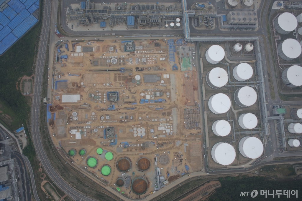 7월 현재 공정율 30%를 기록중인 현대케미칼 공장부지. /사진=현대오일뱅크