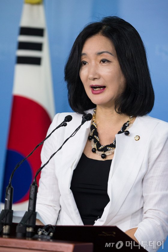 문정림 새누리당 원내대변인이 2일 서울 여의도 국회에서 현안관련 브리핑을 하고 있다. 2015.8.2/뉴스1 <저작권자 © 뉴스1코리아, 무단전재 및 재배포 금지>