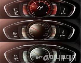 주행모드에 따라 바뀌는 볼보 XC60 D3의 계기반.