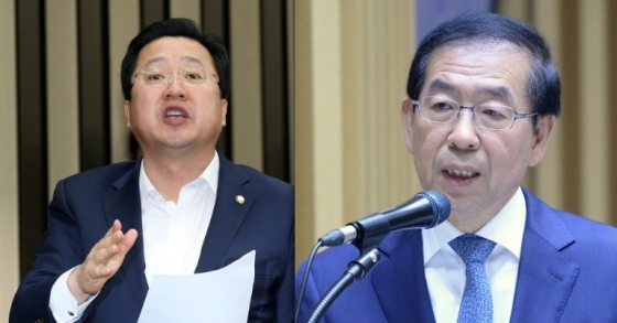 이장우 새누리당 의원(왼쪽)과 박원순 서울시장. /사진=뉴스1