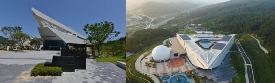 나로우주센터를 축소한 모형시설/사진=국립부산과학관