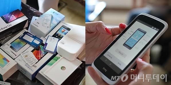 베트남 현지에서 판매되는 주요 스마트폰 13종을 구입해 각 통신사의 유심칩을 바꿔 끼며 테스트를 진행했다. 현지 스마트폰은 대부분 구형기종인데다, 네트워크 환경도 불안한 편이었다/사진제공=네이버