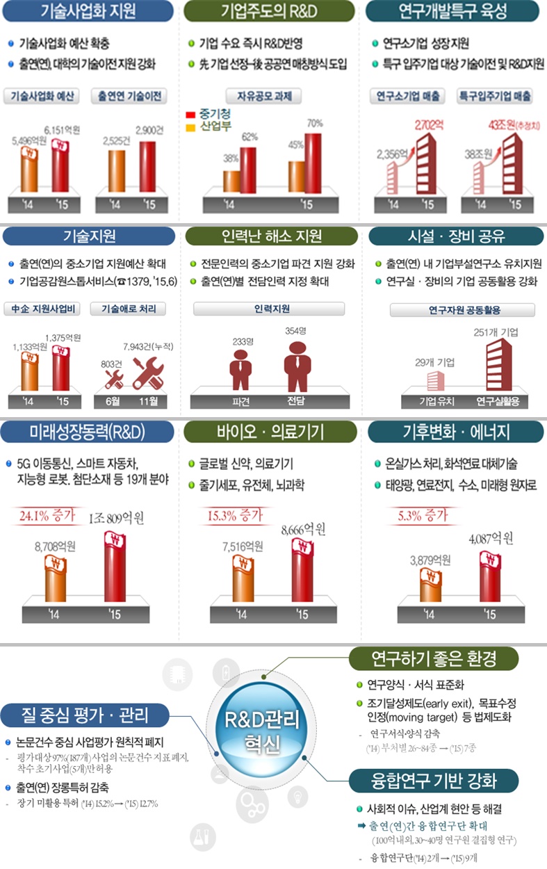 국가연구개발 효율화 주요 실적 및 성공사례 /사진제공=미래창조과학부