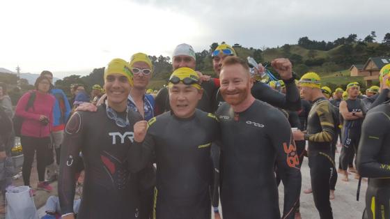 전남 구례 철인3종 경기에 출전한 우윤근의원 2015.10.4./사진=우윤근 의원실 제공