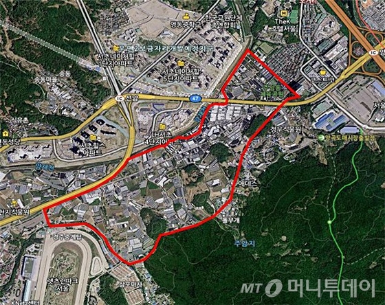 경기 과천 뉴스테이(기업형임대주택) 공급촉진지구 위치도.