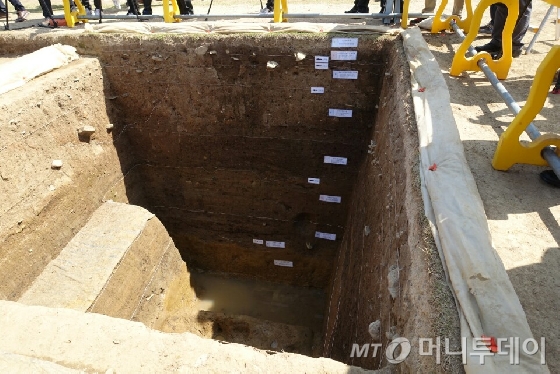 경북 경주 월성 중앙 부근인 C 지구의 3호 건물지. /사진=김유진 기자