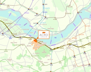 흑석뉴타운 7구역 아크로리버하임 위치도.