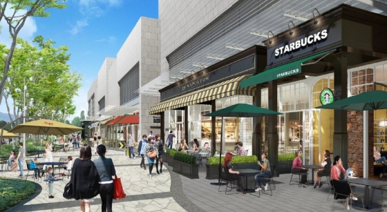 신세계그룹은 신개념 쇼핑 테마파크 '스타필드 하남'을 오는 9월 그랜드오픈한다. 사진은 스타필드 하남의 맛집 거리 '고메스트리트' 개념도. /사진제공=신세계