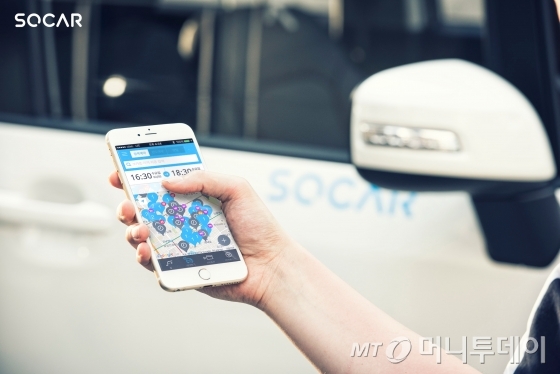 /스마트폰으로 차고지를 확인하기 쉬운 카셰어링 /사진제공=쏘카