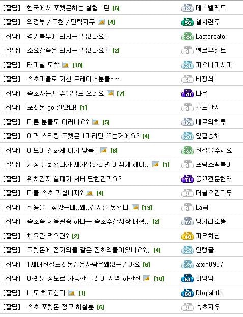 강원도 일부 지역에서 포켓몬고가 된다는 소식에 네티즌들이 들썩이고 있다. /사진=온라인커뮤니티 캡처