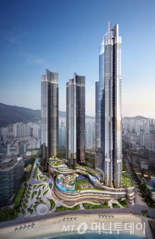 부산 해운대구 중동에 들어설 엘시티 단지. 지난해 엘시티더샵 분양에 이어 올해 엘시티더레지던스 분양이 진행 중이다./사진=엘시티PFV.