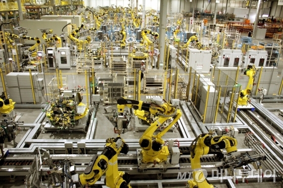 기아차 멕시코 공장의 차체 공정./사진제공=기아차