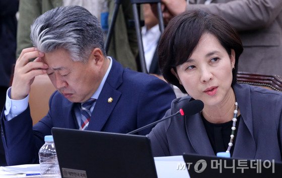 유은혜 더불어민주당 의원이 10일 서울 여의도 국회에서 열린 교육문화체육관광위원회의 문체부 산하 유관기관 국정감사에서 송성각 콘텐츠진흥원장에게 질의하고 있다. 2016.10.10/뉴스1  <저작권자 © 뉴스1코리아, 무단전재 및 재배포 금지>