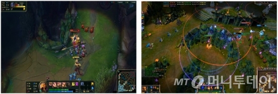 악성 프로그램 '롤헬퍼' 실행 전 게임 화면(왼쪽), 실행 후 게임 화면. /사진제공=서울지방경찰청