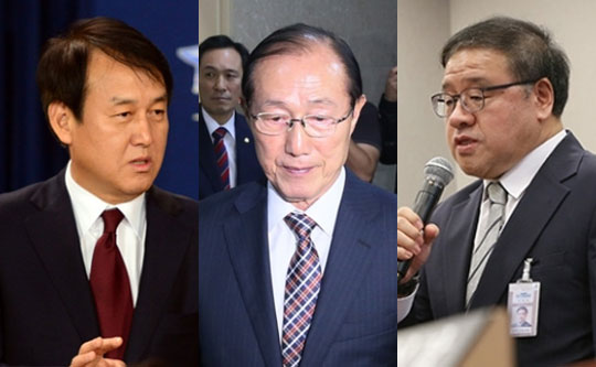 정연국 대변인, 이원종 비서실장, 안종범 정책조정수석.(왼쪽부터) /사진=뉴스1