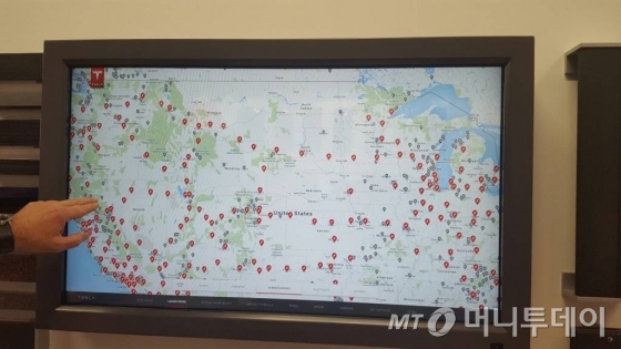 미국내 테슬라 전기차 충전소/사진=황시영 기자