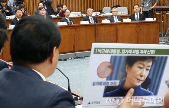 4일 국회에서 열린 '박근혜 정부의 최순실 등 민간인에 의한 국정농단 의혹사건 진상규명을 위한 국정조사특별위원회 청문회'에서 이용주 국민의당 의원이 박근혜 대통령 필러시술 의혹 관련 질의를 하고 있다. 2016.12.14/사진=뉴스1