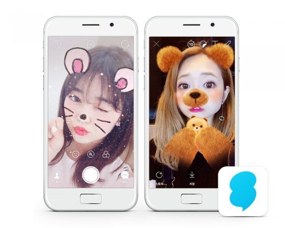 동영상 SNS 스노우에서 동물 스티커 효과를 적용한 모습. /사진제공=네이버.