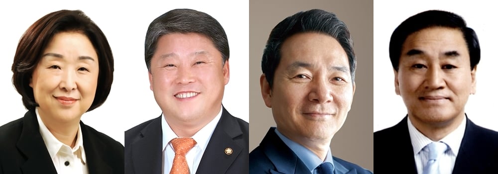 (왼쪽부터) 심상정 정의당, 조원진 새누리당, 장성민 국민대통합당, 이재오 늘푸른한국당.
