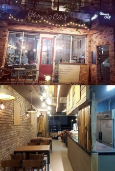 (위)울산달동 정통빈티지스타일의 글래머시티 헤어숍 인테리어와 (아래)림스치킨 해운대점 인테리어 전경/사진제공=자연생각인테리어