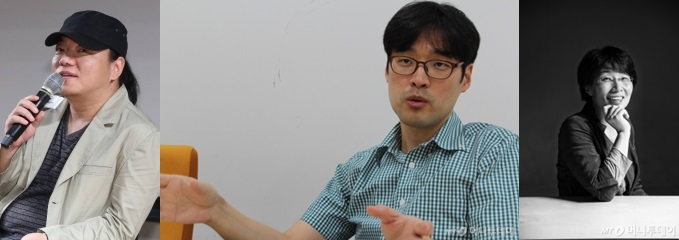 머니투데이 주최 '제2회 한국과학문학상' 심사위원인 김창규, 배명훈, 김보영 SF작가(왼쪽부터).