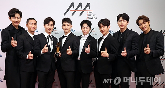 찬열, 디오, 수호, 첸, 시우민, 백현, 세훈, 카이/사진=김휘선 기자