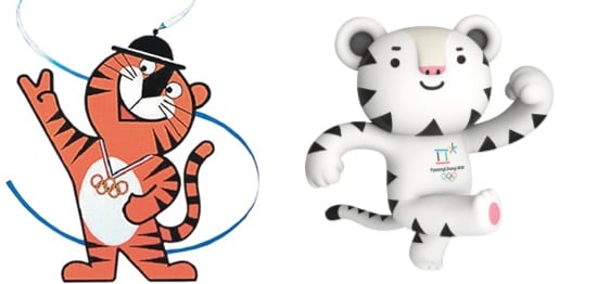 1988서울올림픽 공식 마스코트 호돌이(왼쪽)와 2018평창동계올림픽 공식 마스코트 수호랑. /사진= 2018평창올림픽조직위원회, 국제올림픽위원회(IOC)