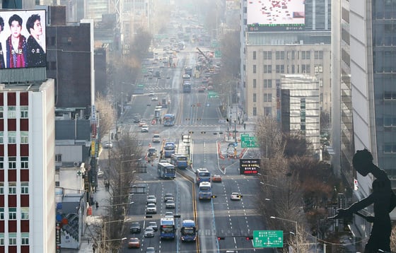 종로 중앙버스전용차로(BRT)가 개통한 31일 서울 종로구 세종대로 일대/사진=뉴스1