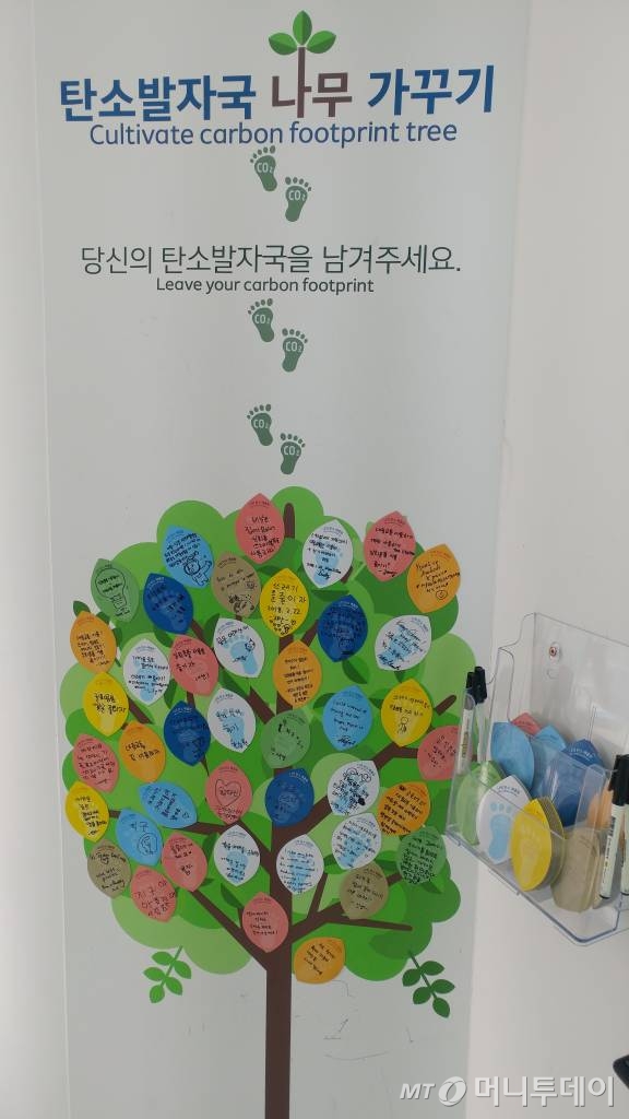 평창올림픽 친환경홍보관 내 '탄소발자국 나무 가꾸기' 코너